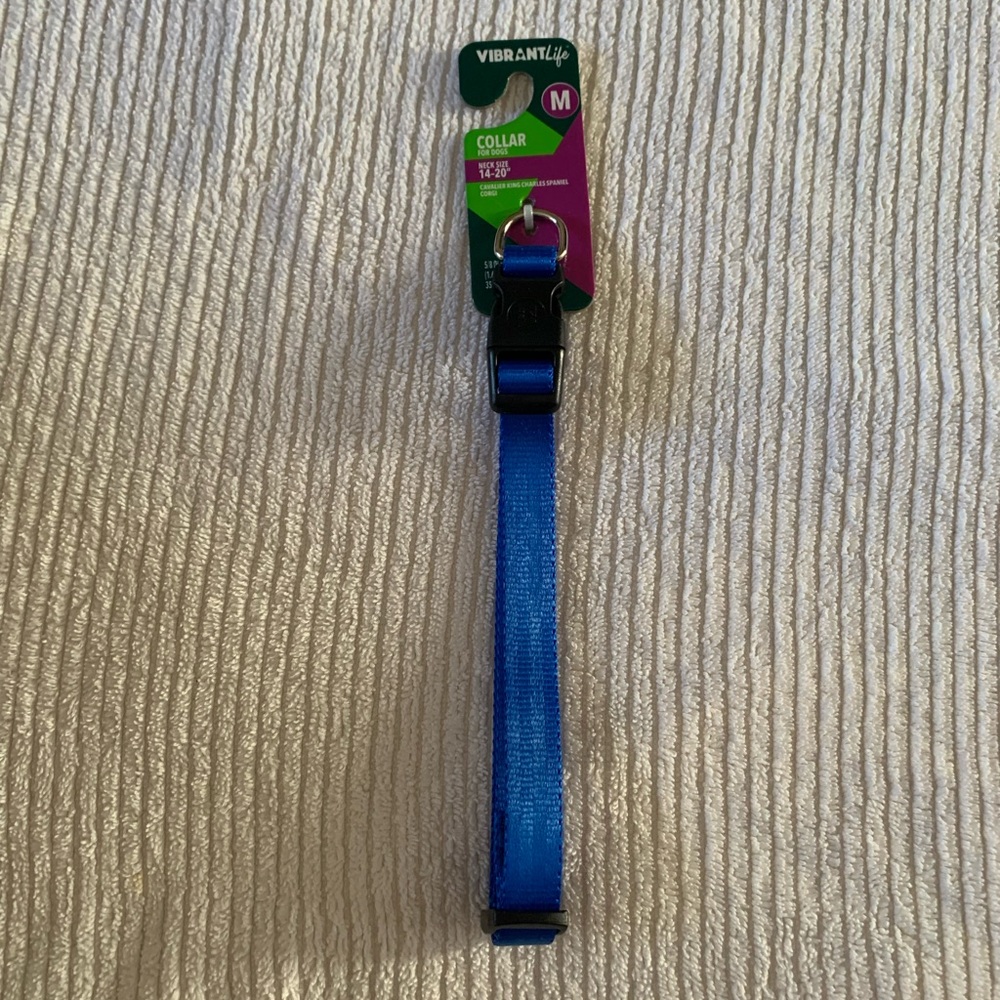 blue medium adjustable dog collar